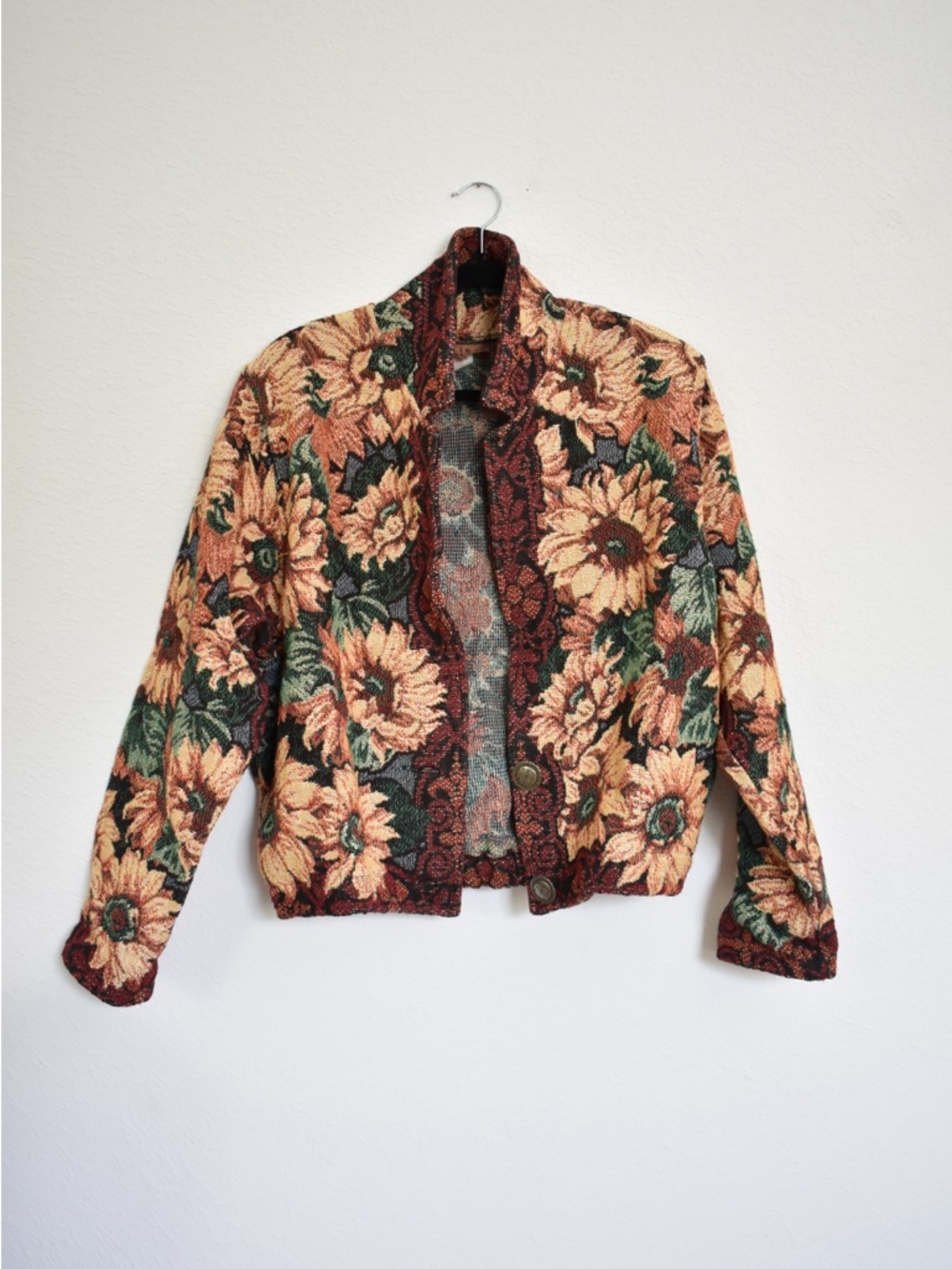Vintage Painted Pony Sunflower Tapestry Jacket One Size